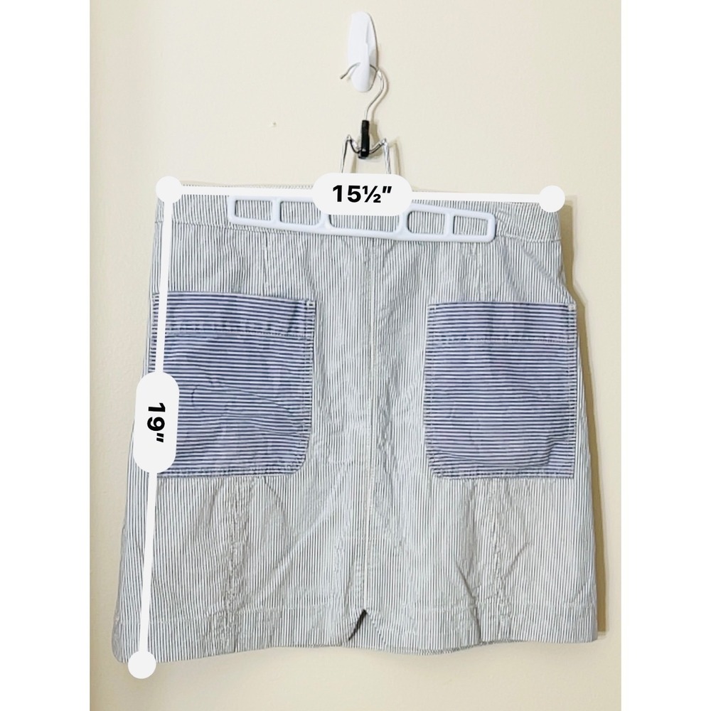 Pilcro and the Letterpress Skirt Denim 12 Blue Hickory Stripe Excellent Coastal - Picture 8 of 8